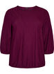 Blouse met textuur en 3/4 mouwen, Paars, Packshot image number 0