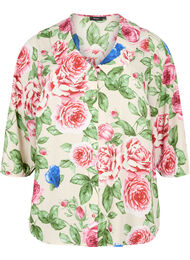 Gebloemd shirt met 3/4 mouwen, Bright Flower