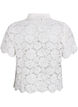 Kanten shirt blouse met parelknopen, Vanille, Packshot image number 1