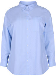 Overhemd van katoenmix, Blue w. White Stripe, Packshot