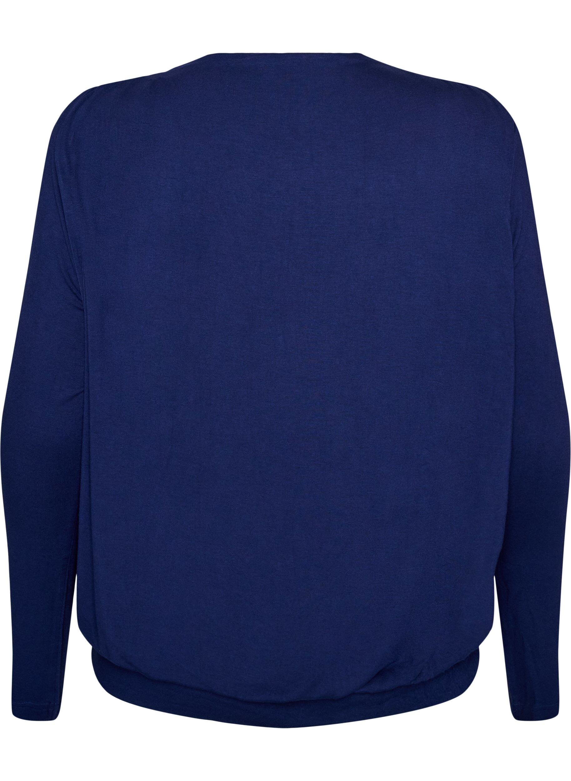 ZizziBlouse met boothals en ballonpasvorm, Blauw, Packshot image number 1