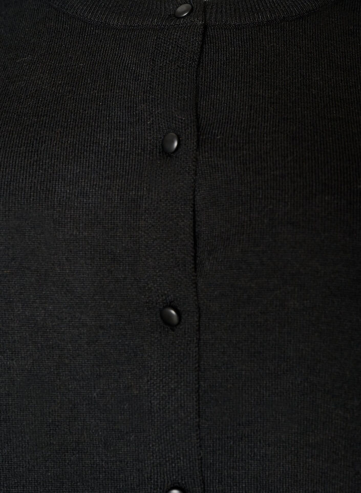 Cardigan met brede kanten zoom, Zwart, Packshot image number 2