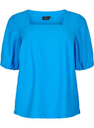 Top met ballonmouwen, Indigo Bunting