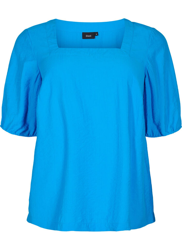 Top met ballonmouwen, Indigo Bunting, Packshot image number 0