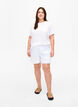 Blouse met korte mouwen en getextureerd patroon, Bright White, Model image number 2