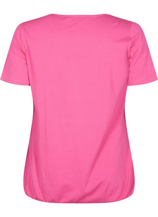 	 Katoenen t-shirt met korte mouwen, Shocking Pink, Packshot image number 1