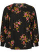 Blouse met lange mouwen en bloemenprint, Zwart, Packshot image number 0