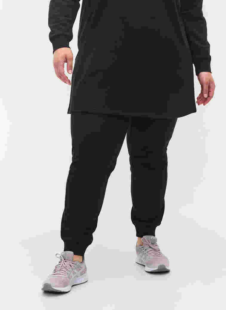Sweatpants met trackdetails, Black, Model image number 2