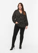 Shirtblouse met V-hals en print, Black Dot AOP, Model image number 2