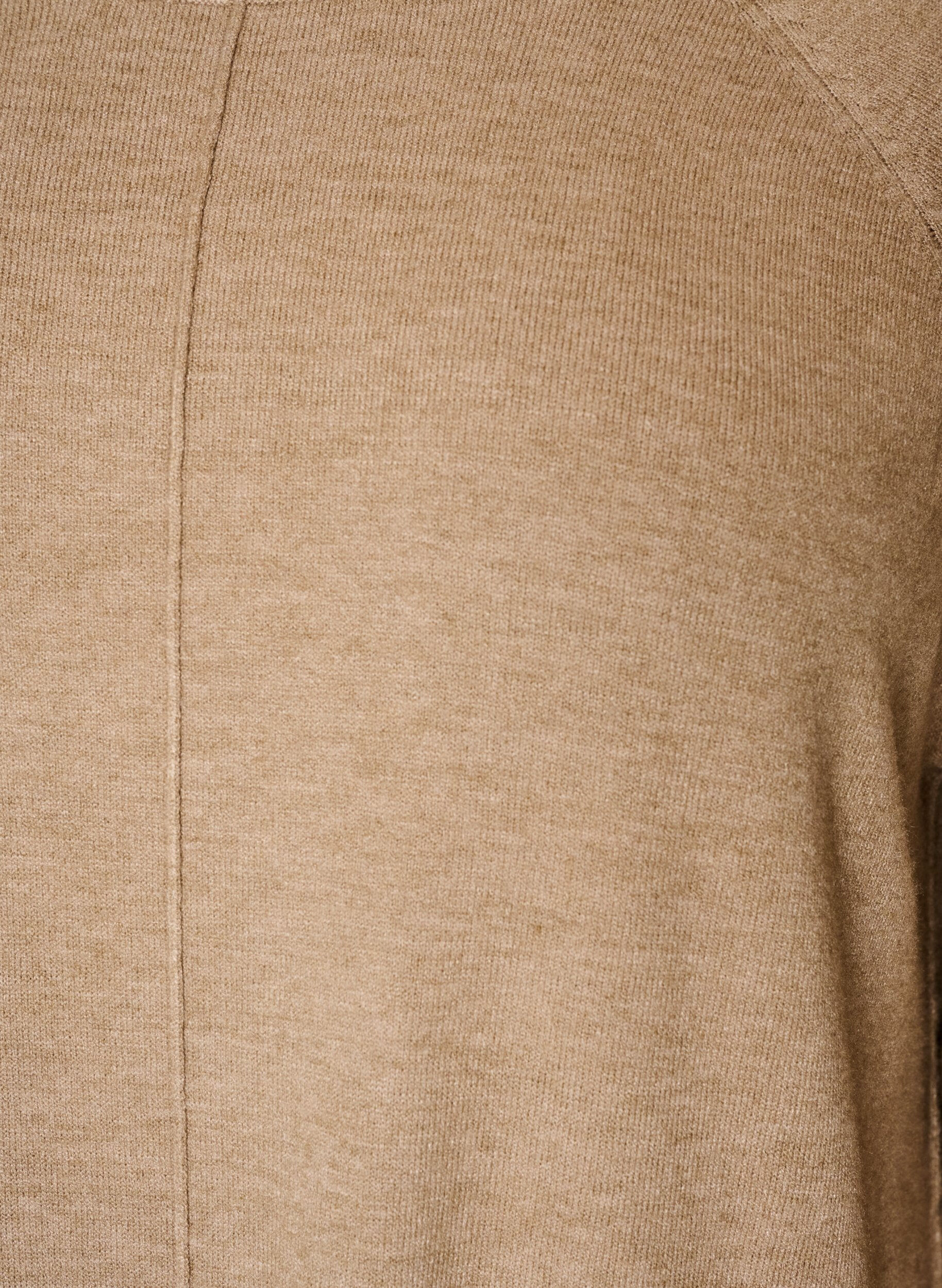 ZizziKorte gebreide jurk met raglanmouwen en een middennaad, Beige, Packshot image number 2
