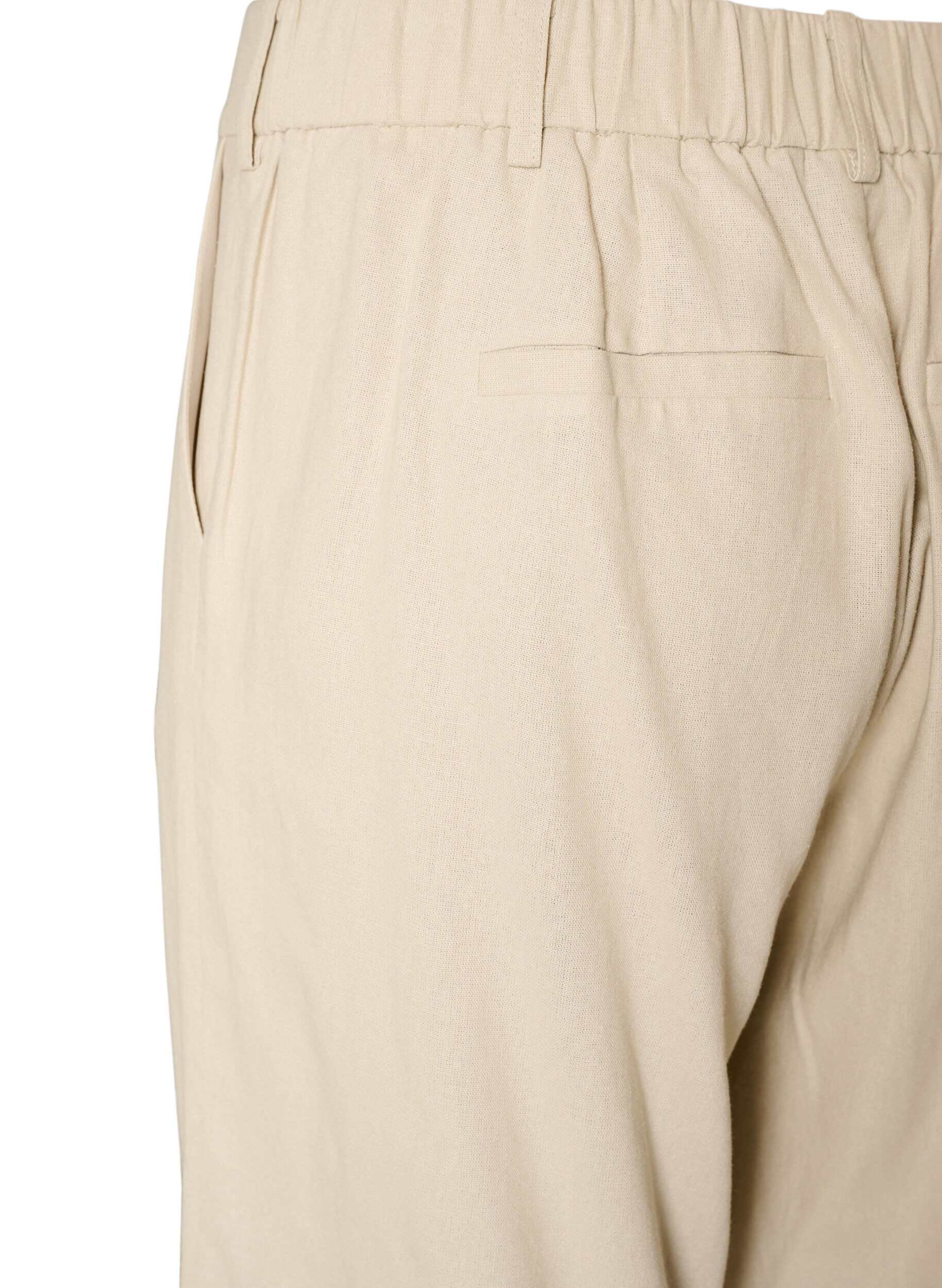 ZizziBermuda shorts met hoge taille in linnen en viscose, Beige, Packshot image number 3