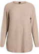 Gebreide trui met diagonale structuur en raglanmouwen, Beige, Packshot image number 0