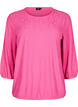 Blouse met textuur en 3/4 mouwen, Roze, Packshot image number 0