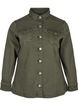 Korte jas in katoen, Army Green, Packshot image number 0
