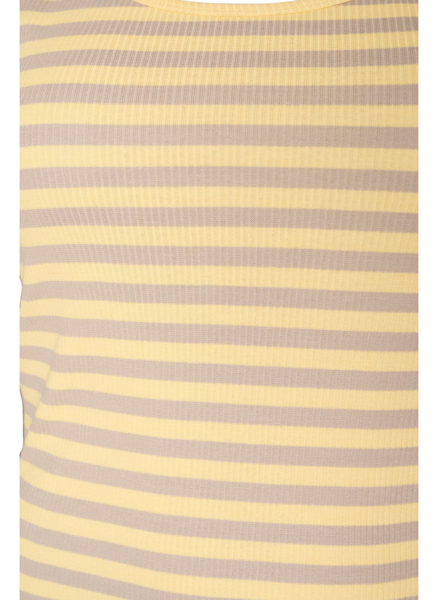 ZizziGestreepte tanktop met een ribstructuur, Geel, Packshot image number 2