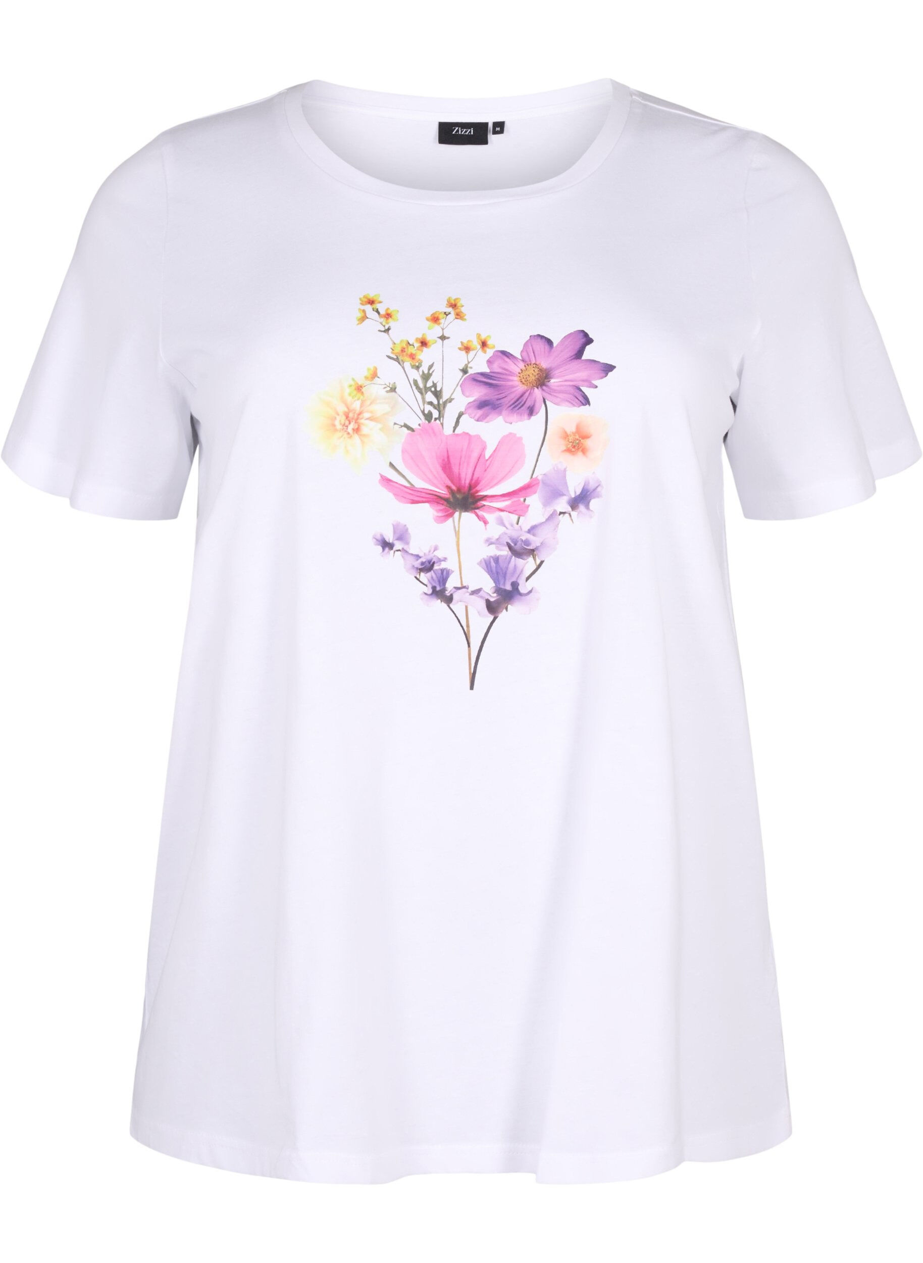 Zizzi T-shirts met bloemenmotief, Bright W. w. Flower, Packshot image number 0