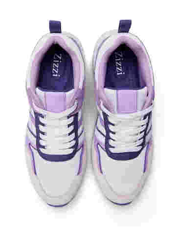 Sneakers met brede pasvorm, White Purple, Packshot image number 3