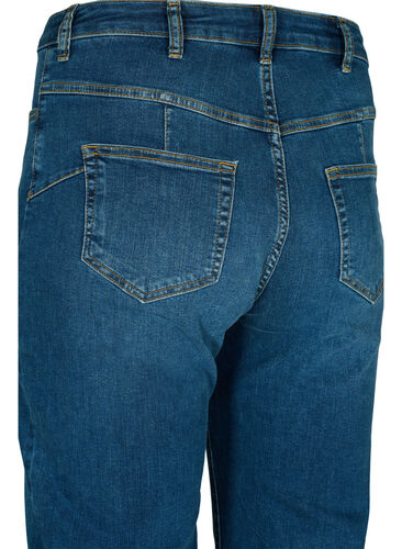 Gemma jeans met hoge taille en push up, Blue denim, Packshot image number 3