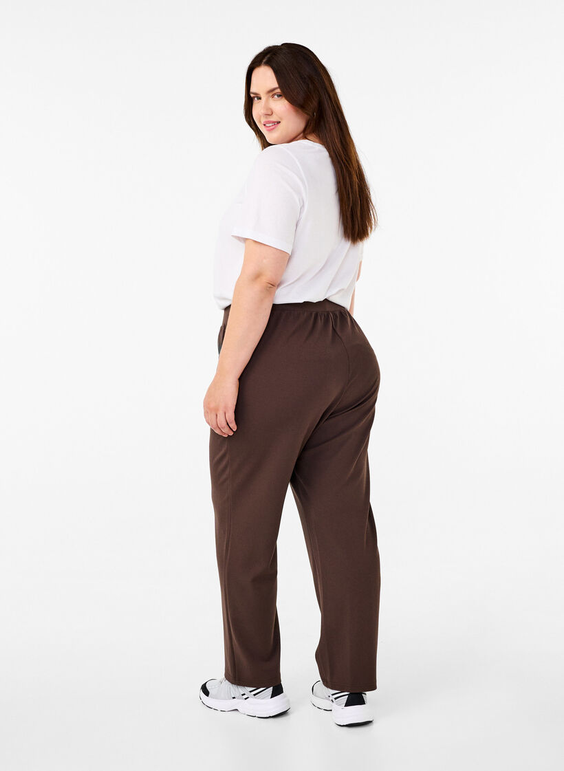 FLASH - Broek met rechte pasvorm, Bruin, Model image number 1