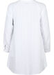 Lang viscose shirt met gestreepte structuur, Bright White, Packshot image number 1
