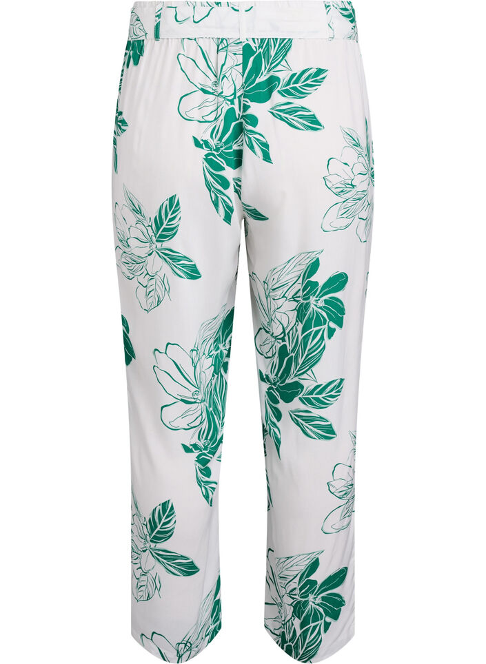 Viscose broek met hoge taille, Groen, Packshot image number 1