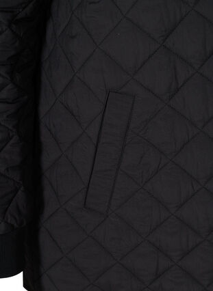 Korte gewatteerde jas met zakken, Black, Packshot image number 3