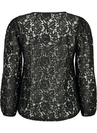 FLASH - Kanten blouse met lange mouwen, Black, Packshot image number 1
