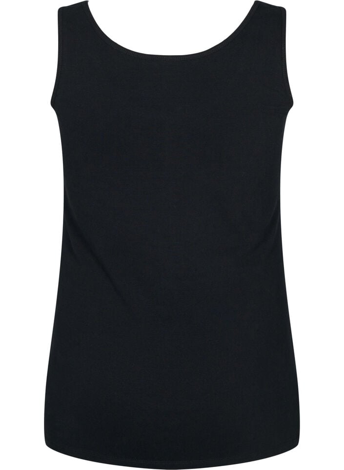 Effen gekleurd basic top in katoen, Zwart, Packshot