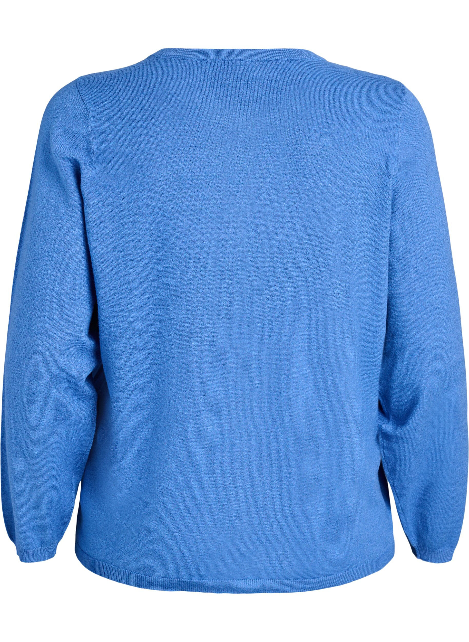 Zizzi Cardigan met ronde knopen, Blauw, Packshot image number 1