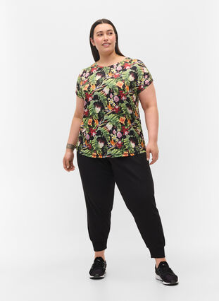 Trainings t-shirt met korte mouwen en print, Palm Flower AOP, Model image number 2