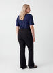 Geweven blouse met korte mouwen en ronde hals, Blauw, Model image number 2
