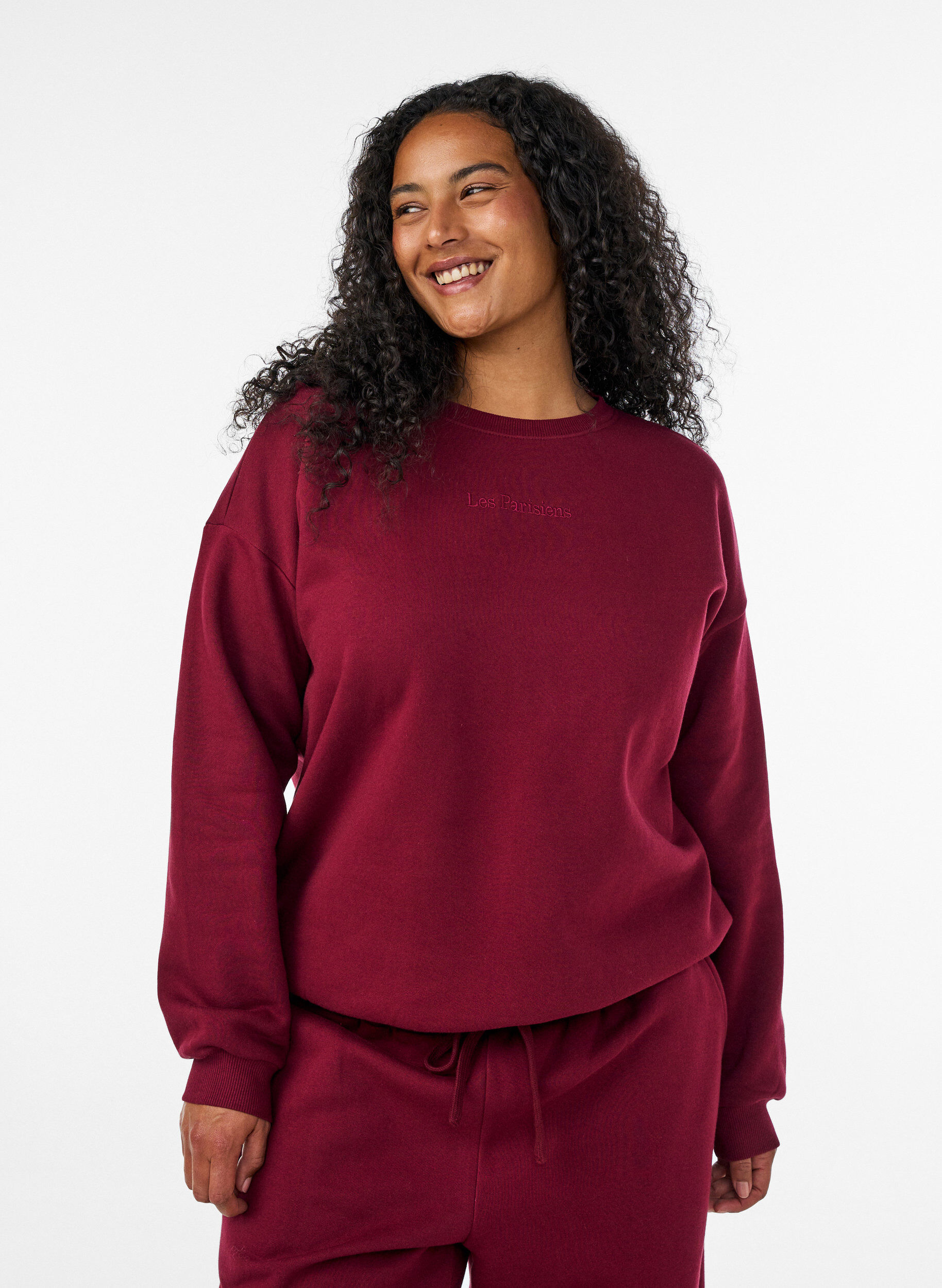 ZizziSweatshirt met tekstprint, Rood, Model image number 0
