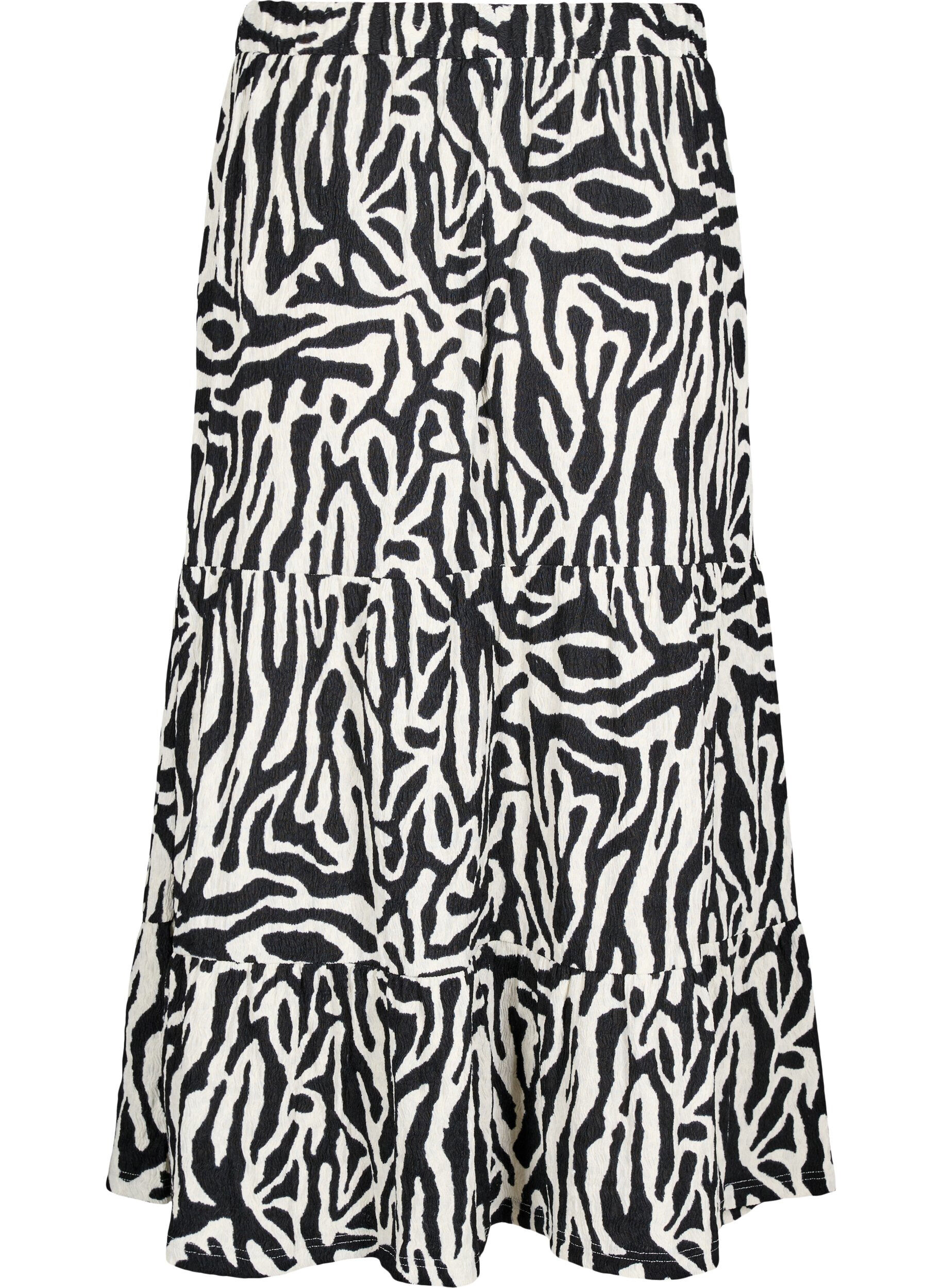 Zizzi Lange rok met zebraprint, Black w. White Zebra, Packshot image number 1