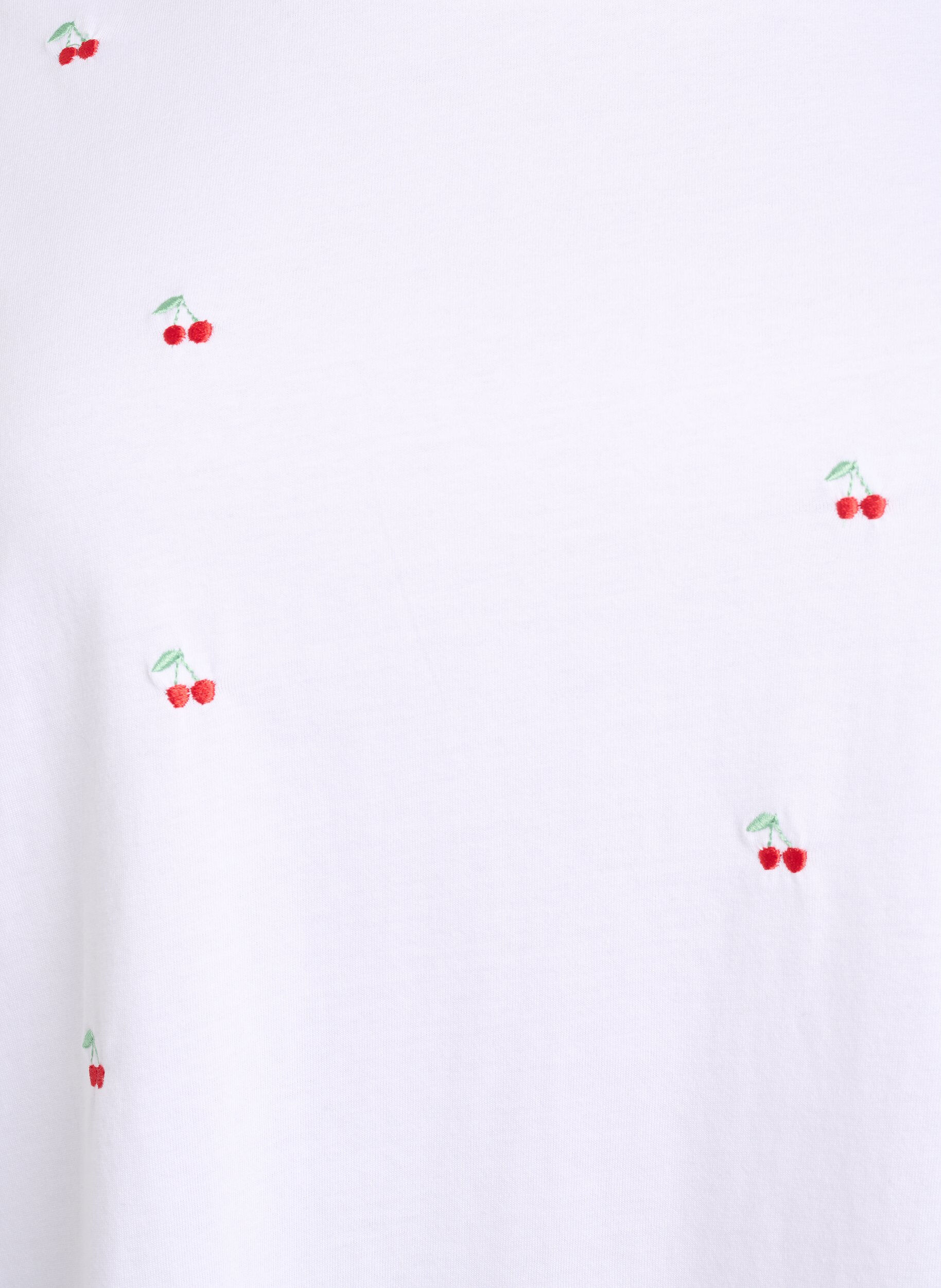 ZizziT-shirt in biologisch katoen met geborduurde motieven, Wit, Packshot image number 2