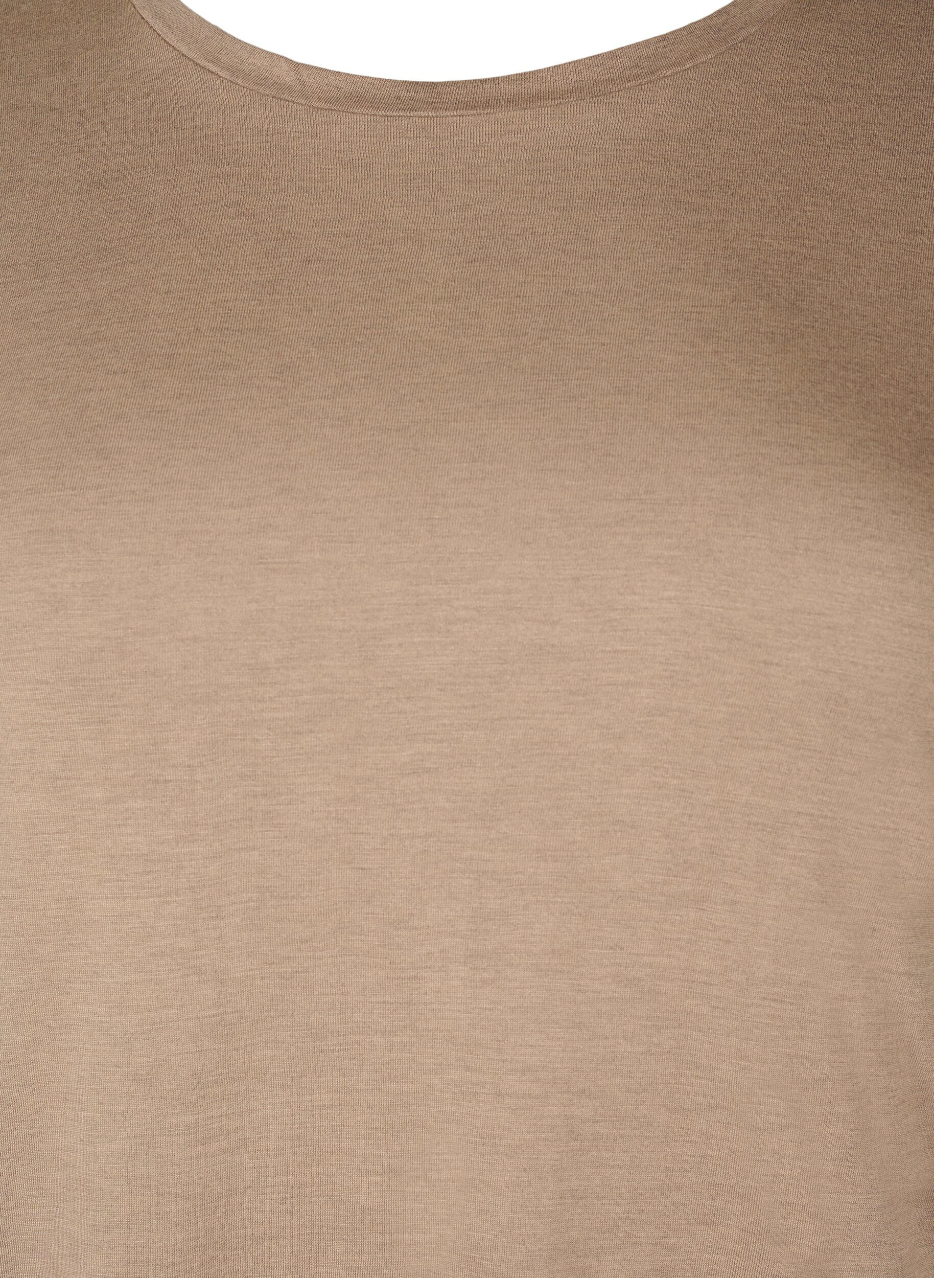 ZizziBlouse met lange mouwen van wol en viscose, Bruin, Packshot image number 2