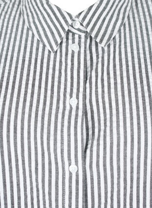 Lang gestreept katoenen overhemd, Black, Packshot image number 2