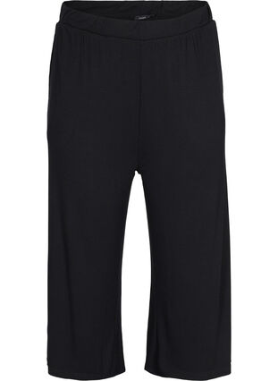 7/8 pyjama broek in viscose, Black, Packshot image number 0