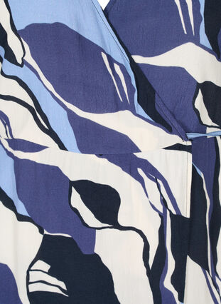Bedrukte midi-jurk met omslag, Blue Abstract AOP, Packshot image number 2