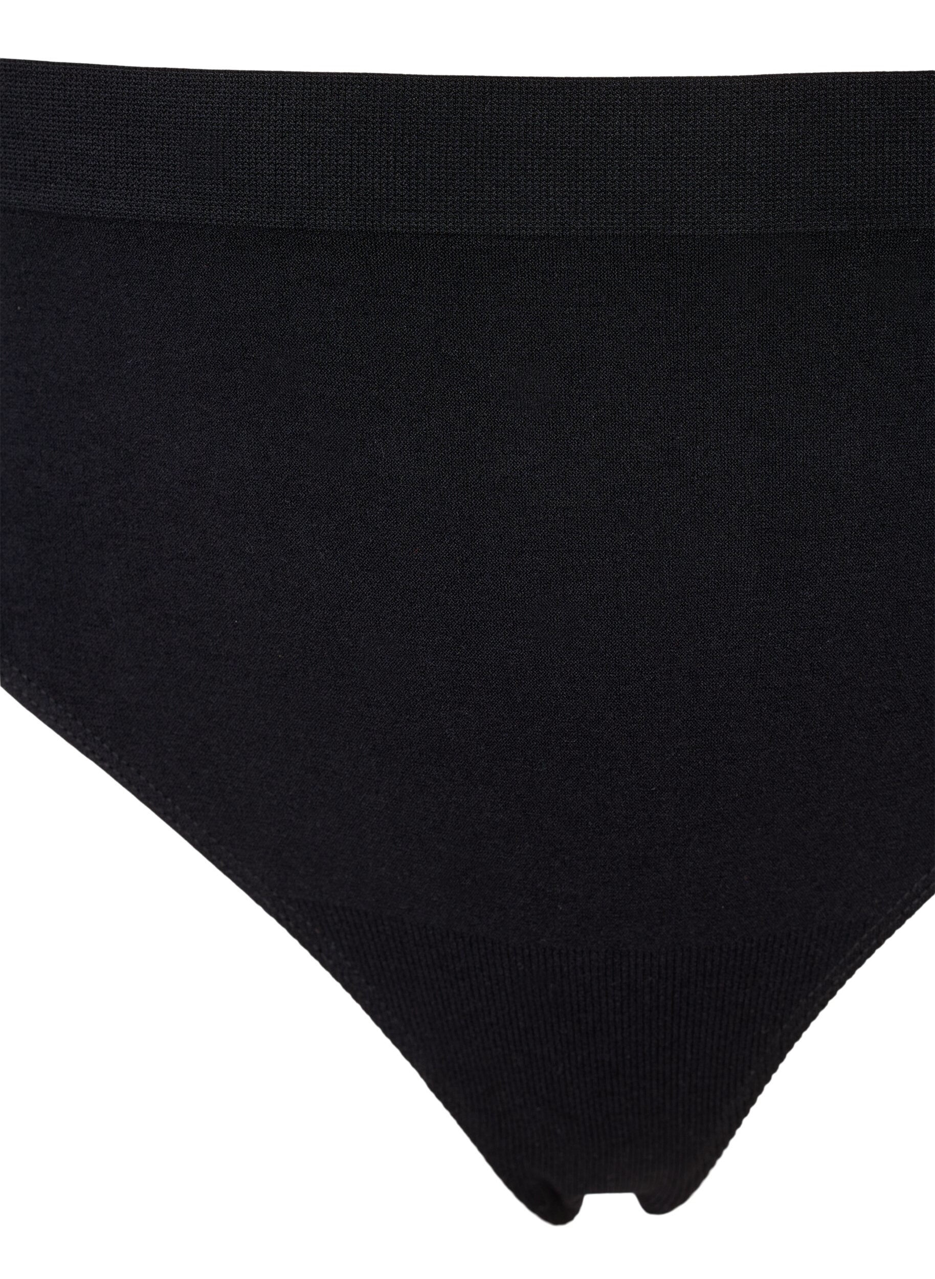 Zizzi 2-pack basic string met normale taille, Black, Packshot image number 2