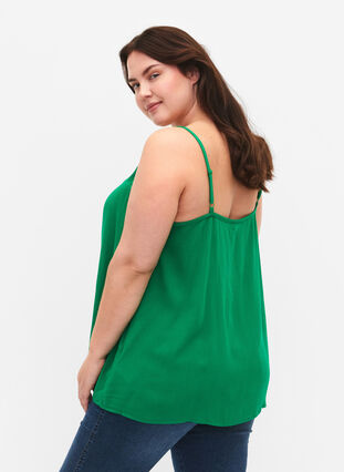 Strap top in viscose, Jolly Green, Model image number 1