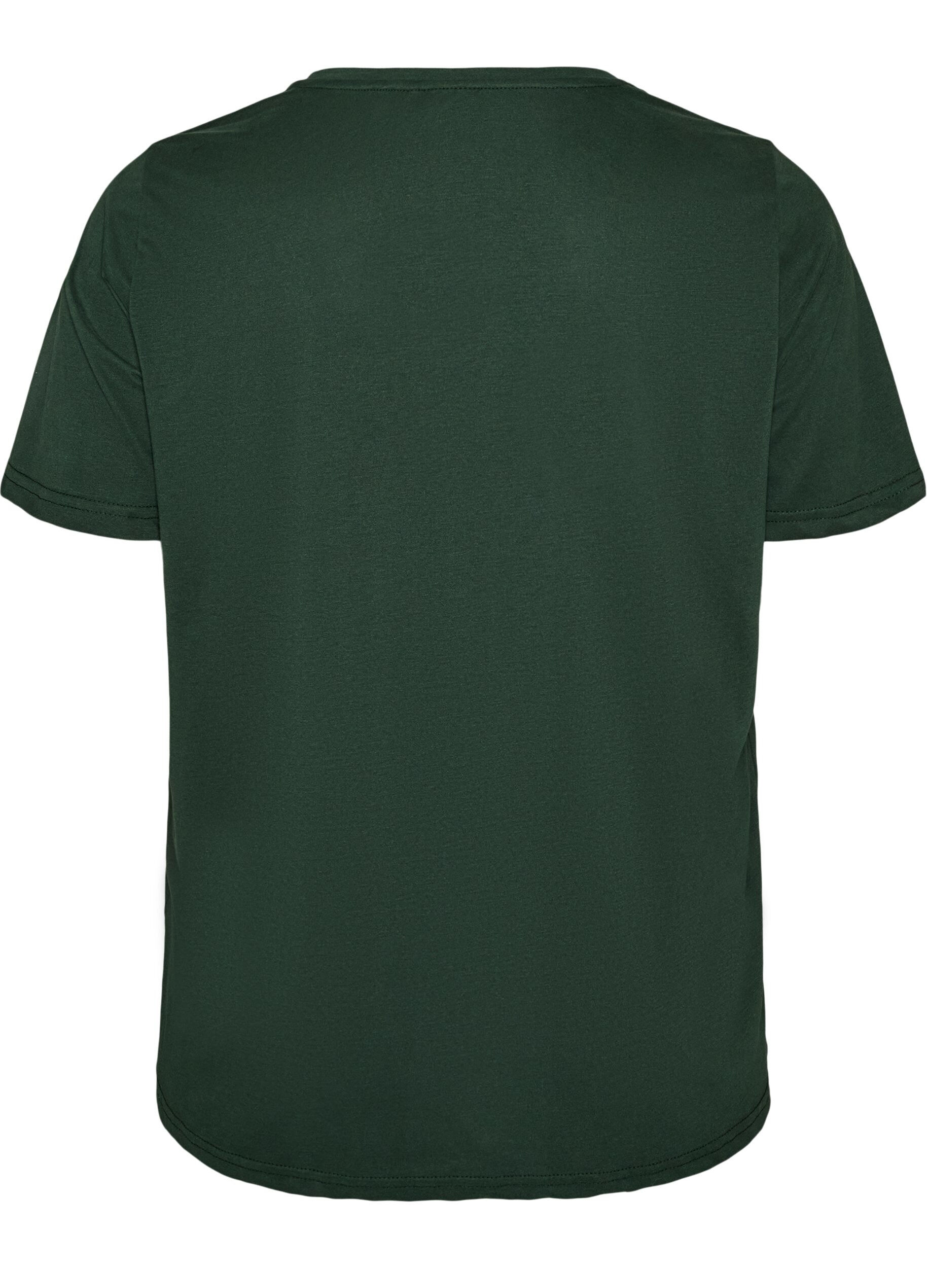 ZizziT-shirt met print, Groen, Packshot image number 1