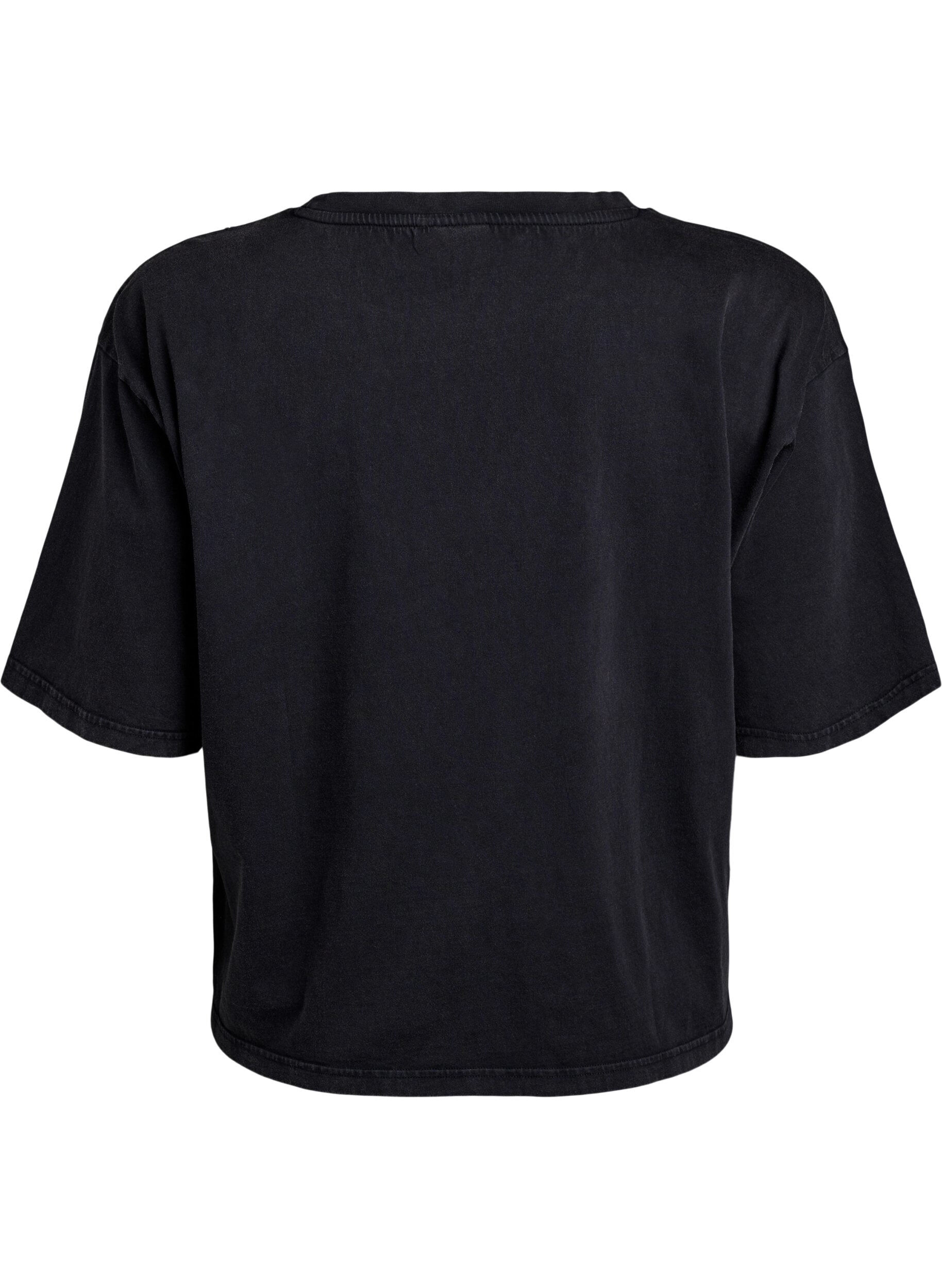 Zizzi Boxy T-shirt met parels en strass-steentjes, Grijs, Packshot image number 1