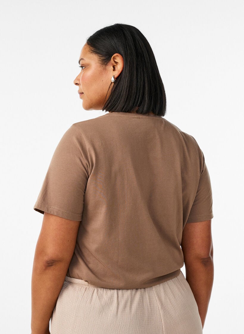 T-shirt met print, Bruin, Model image number 2