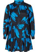 Viscose tuniek met rits en print, Dark Blue AOP, Packshot image number 0