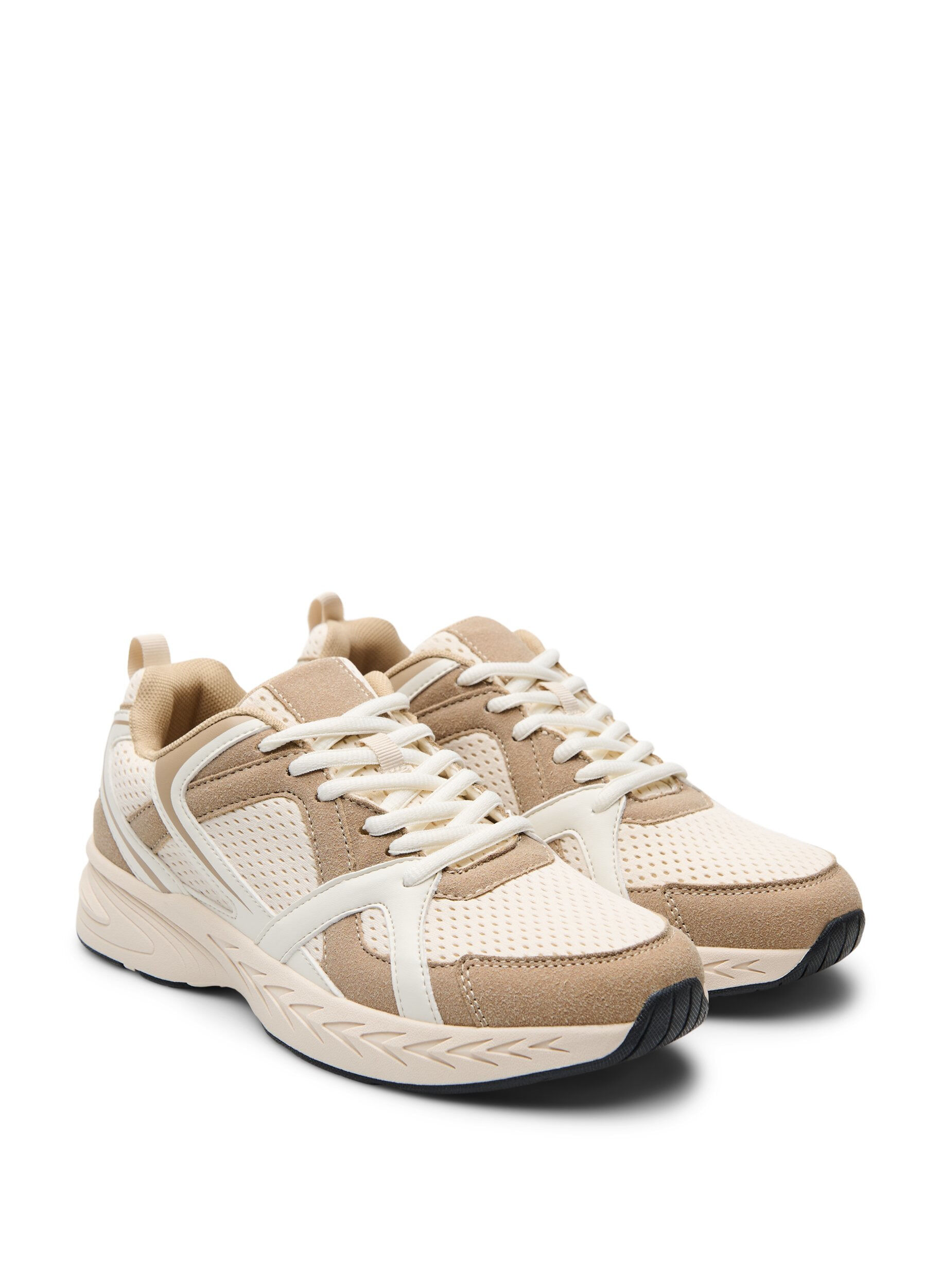 Zizzi Sportieve sneakers met mesh, Beige, Packshot image number 1