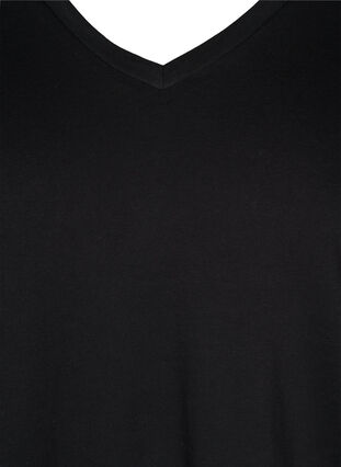 T-shirt in biologisch katoen met v-hals, Black, Packshot image number 2