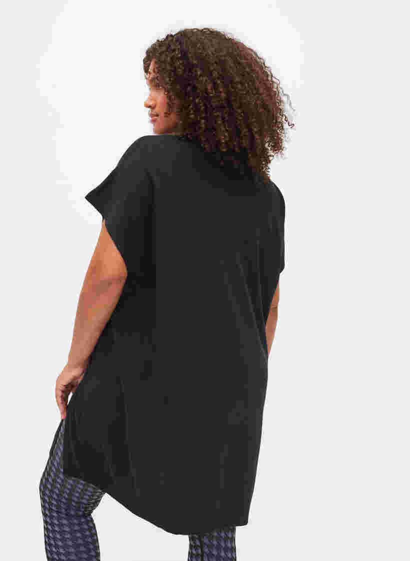 Gebreide jurk met glitter en korte mouwen, Black W/Lurex, Model image number 1
