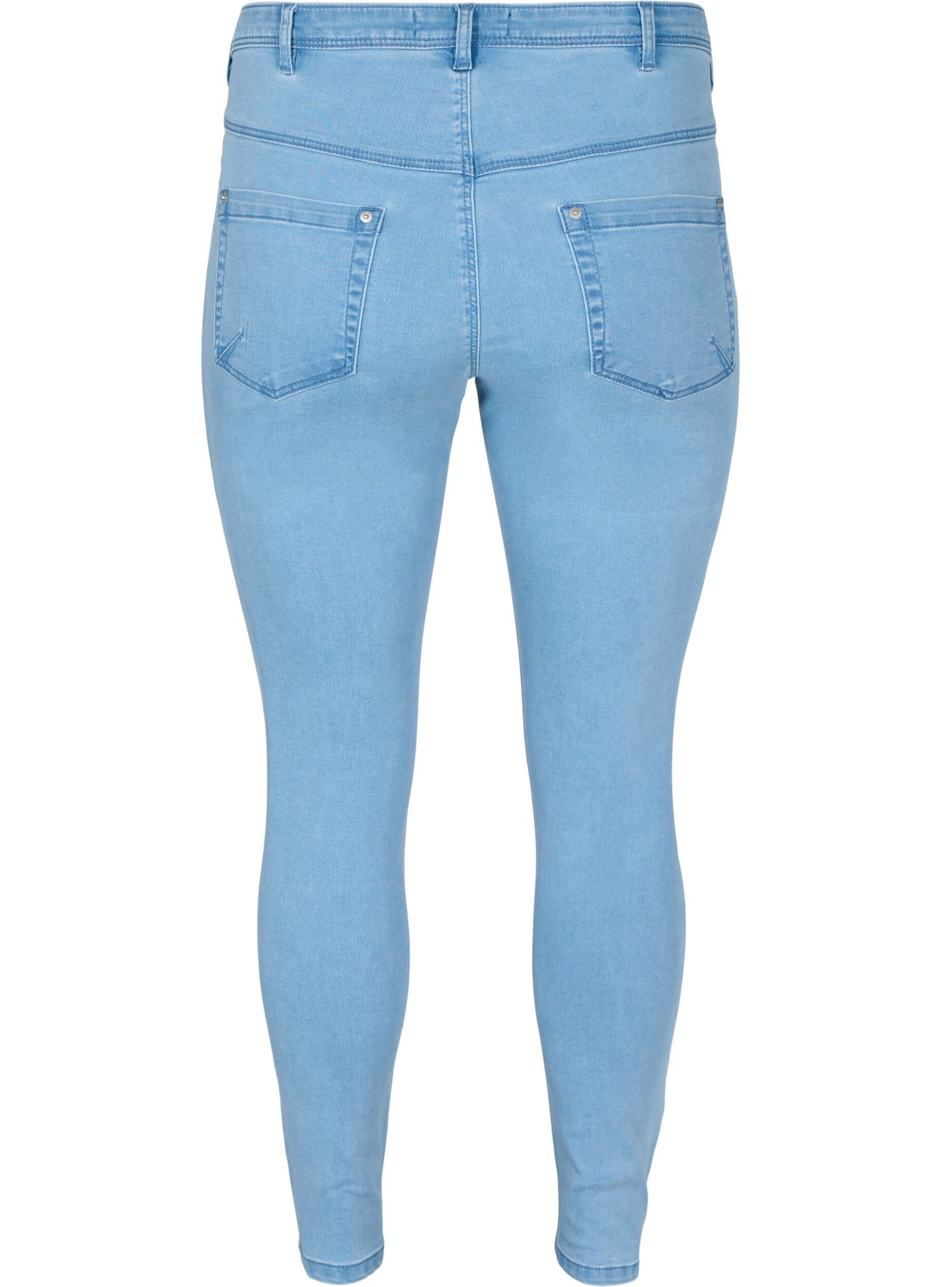 Zizzi Cropped Amy jeans met rits, Blauw, Packshot image number 1