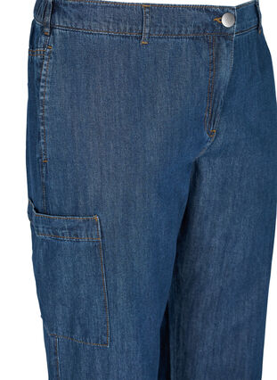 Cargo jeans met zakken, Dark blue denim, Packshot image number 2
