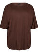 Losse pasvorm T-shirt in viscose jersey, Bruin, Packshot image number 0